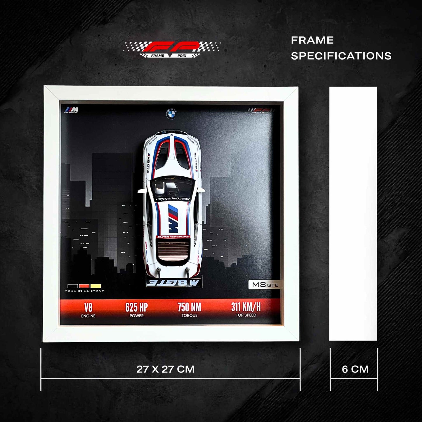 BMW M8 GTE 3D Diecast Car Frame