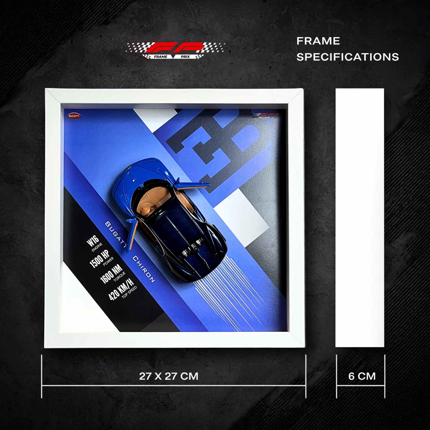 Bugatti Chiron 3D Diecast Car Frame