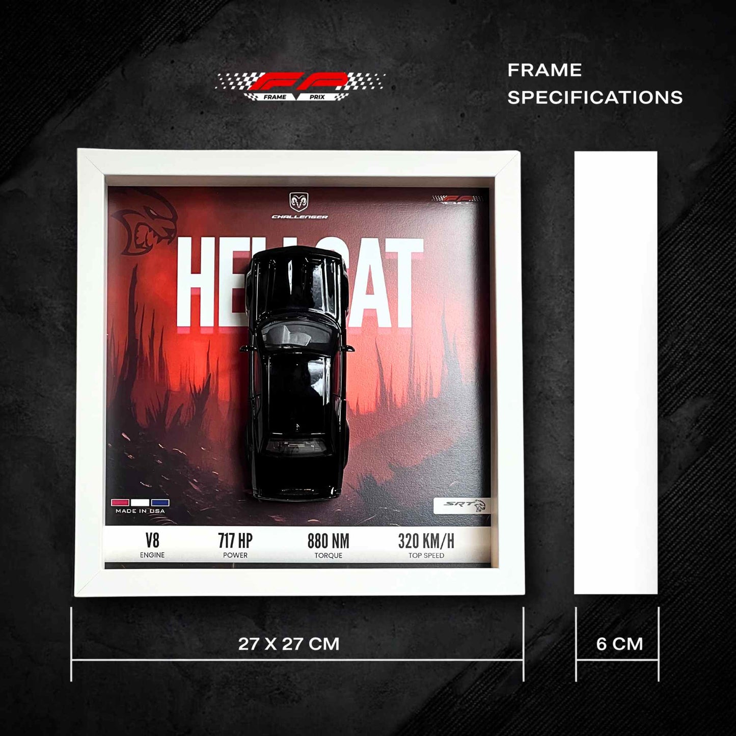 Dodge Challenger SRT Hellcat 3D Diecast Car Frame