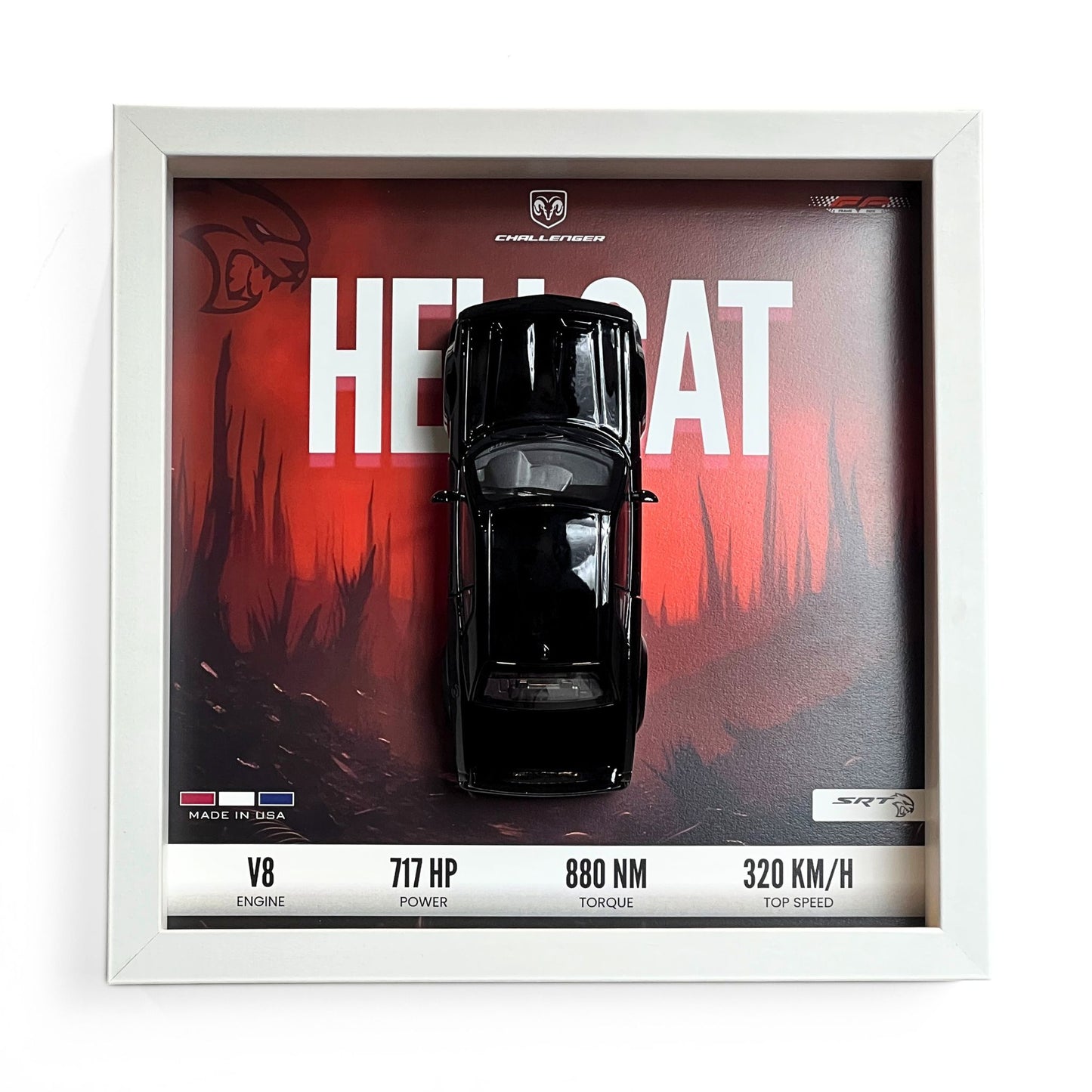 Dodge Challenger SRT Hellcat 3D Diecast Car Frame