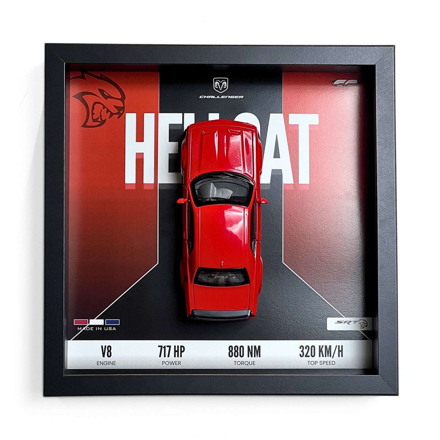 Dodge Challenger SRT Hellcat 3D Diecast Car Frame