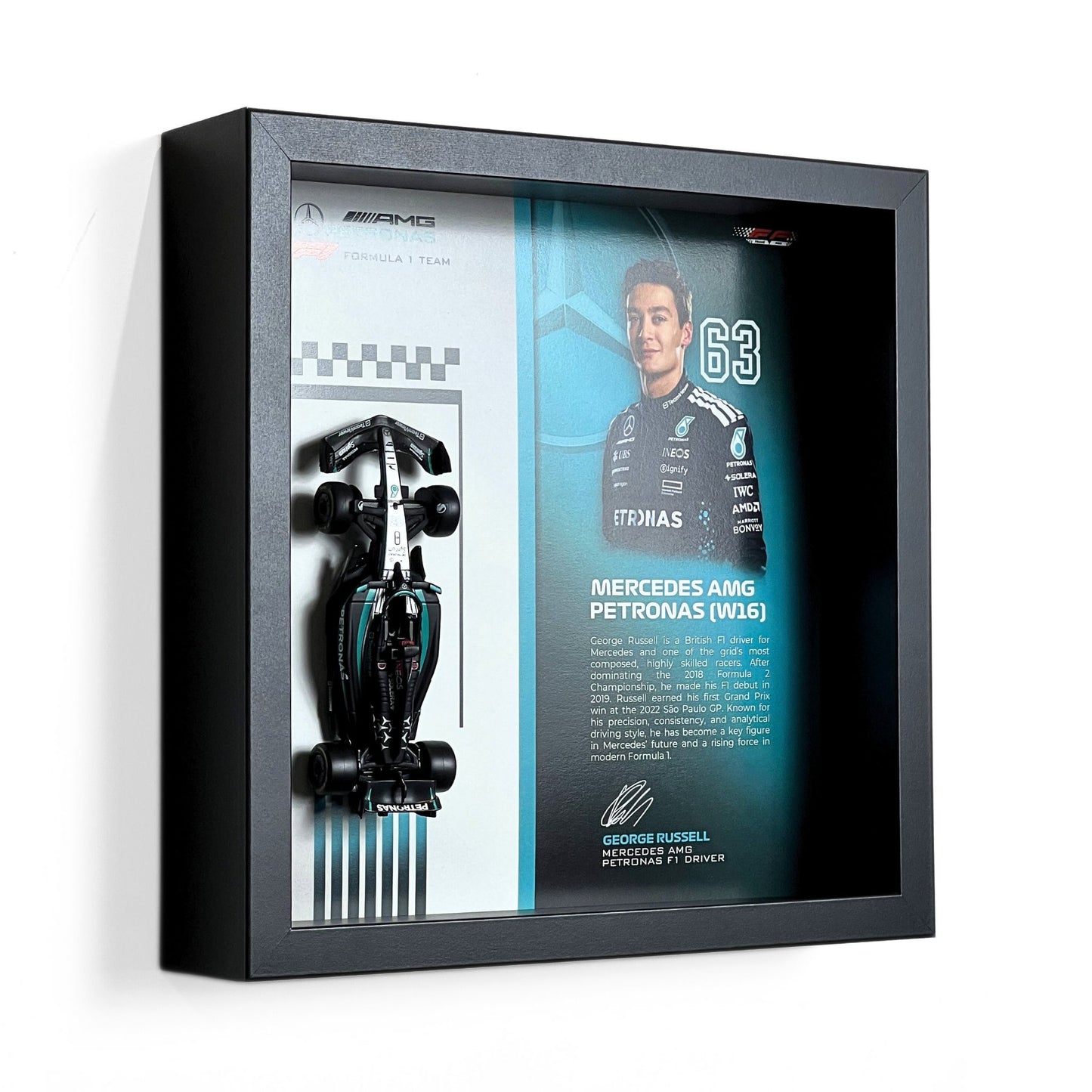 George Russell Mercedes F1 3D Diecast Car Frame
