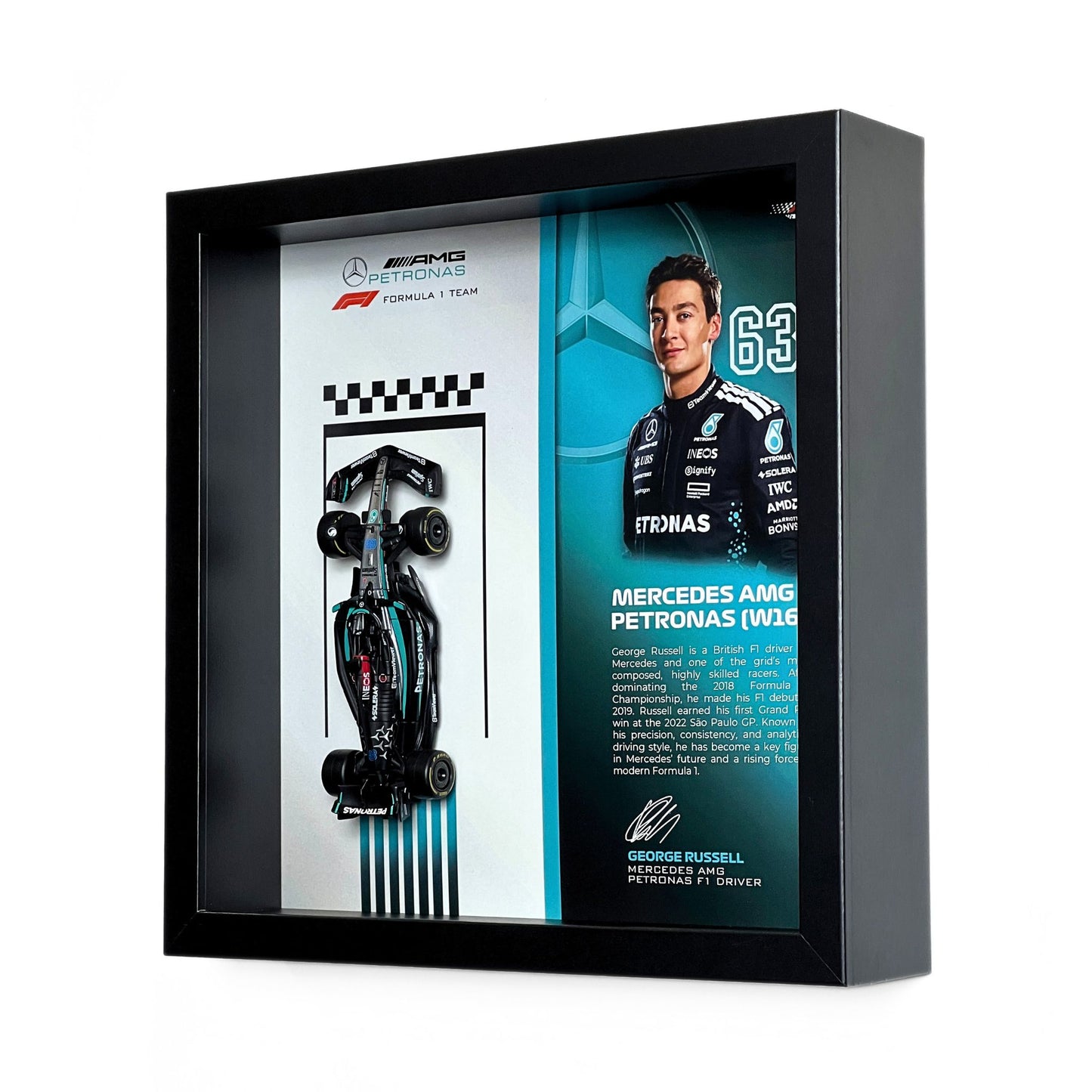 George Russell Mercedes F1 3D Diecast Car Frame