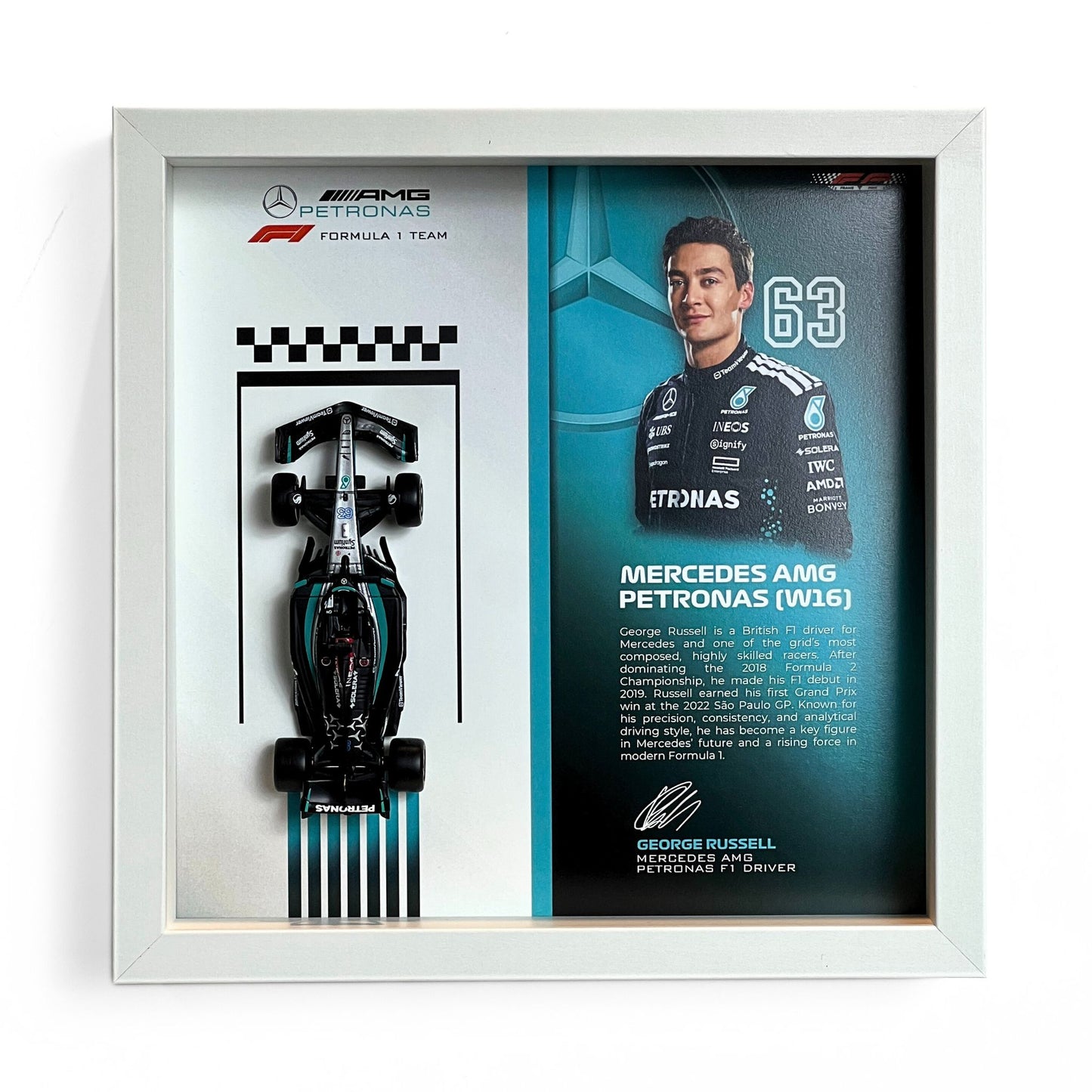 George Russell Mercedes F1 3D Diecast Car Frame
