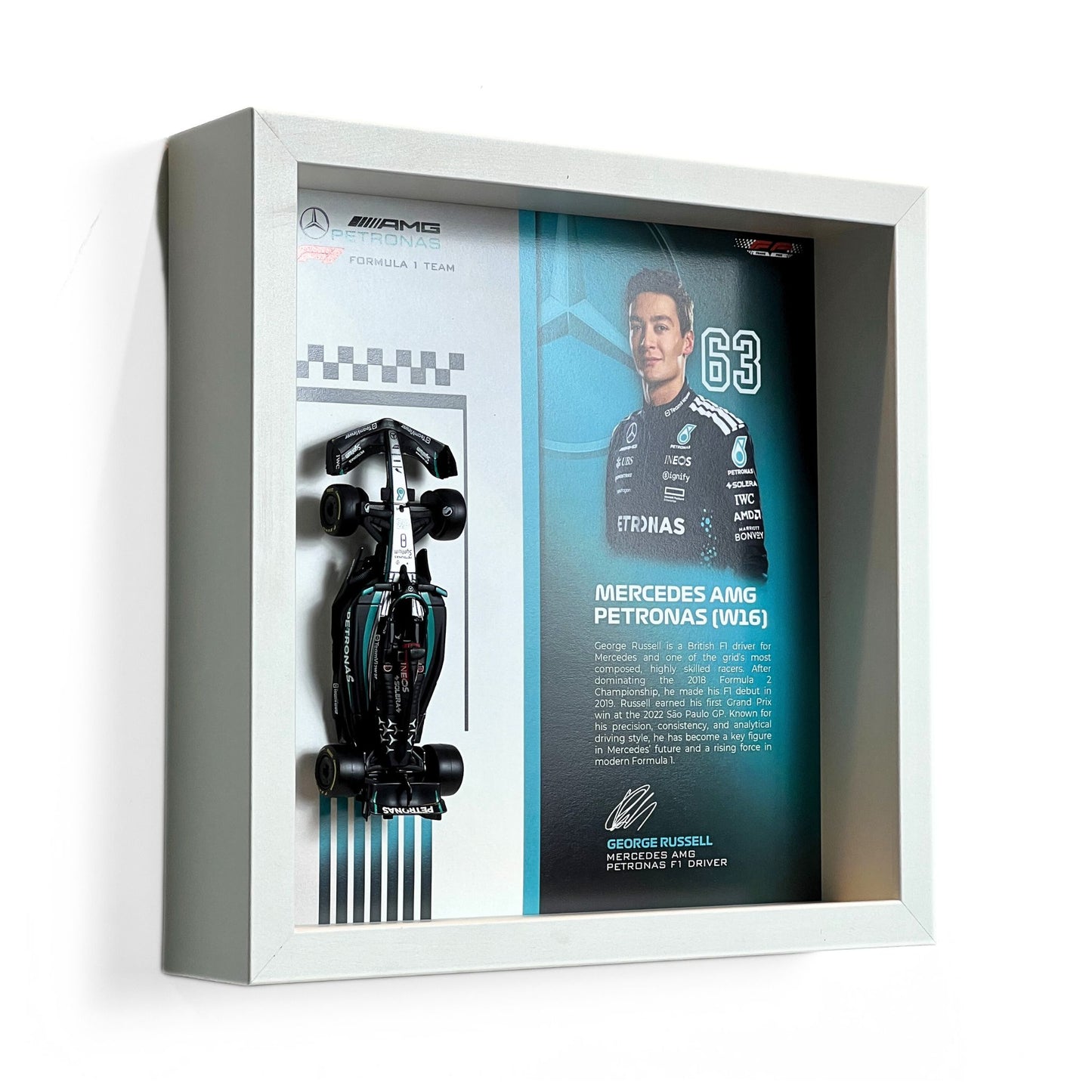 George Russell Mercedes F1 3D Diecast Car Frame