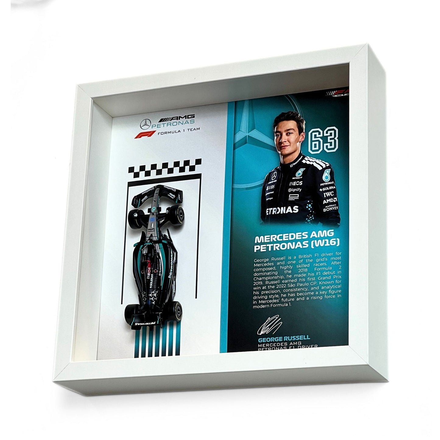 George Russell Mercedes F1 3D Diecast Car Frame