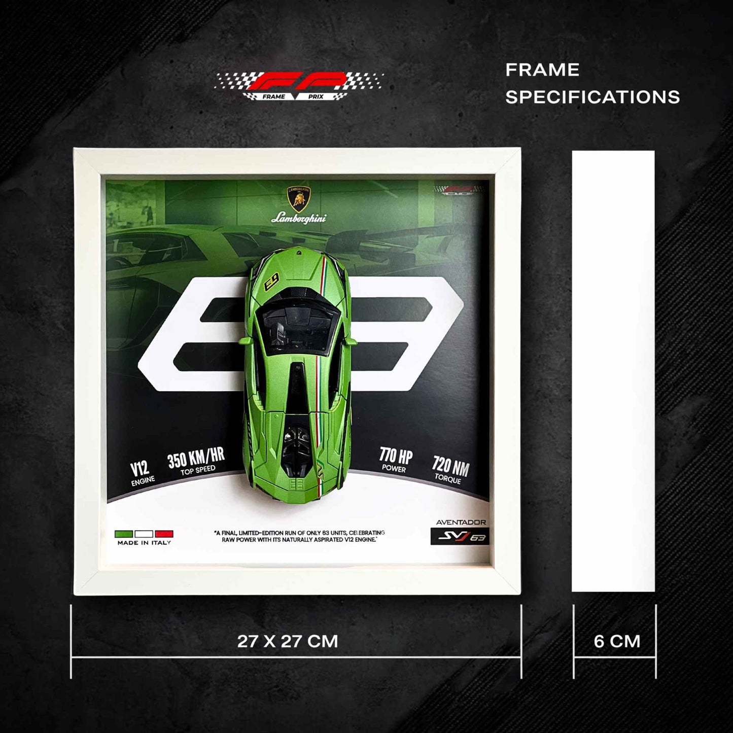 Lamborghini SVJ 63 3D Diecast Car Frame