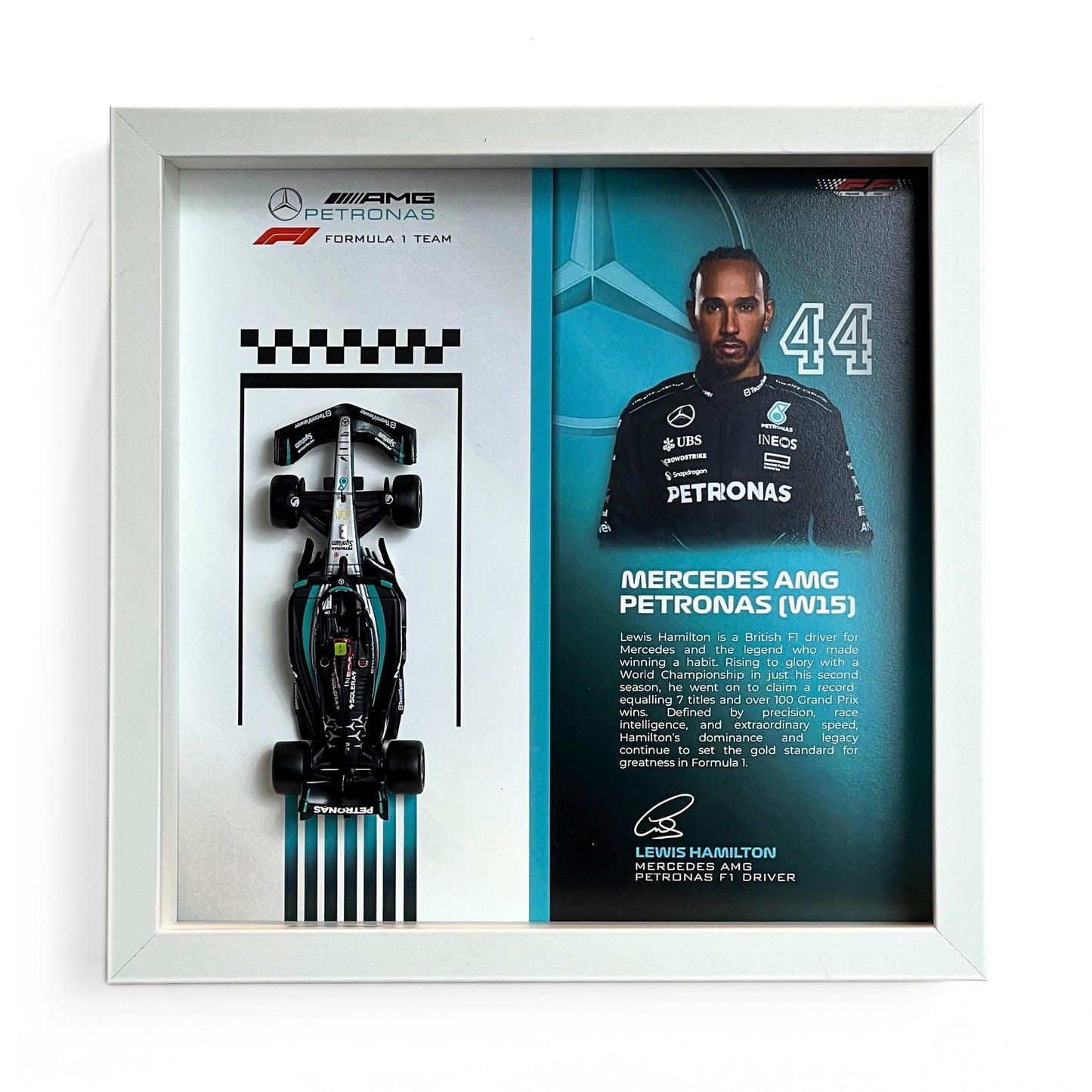 Lewis Hamilton Mercedes F1 3D Diecast Car Frame