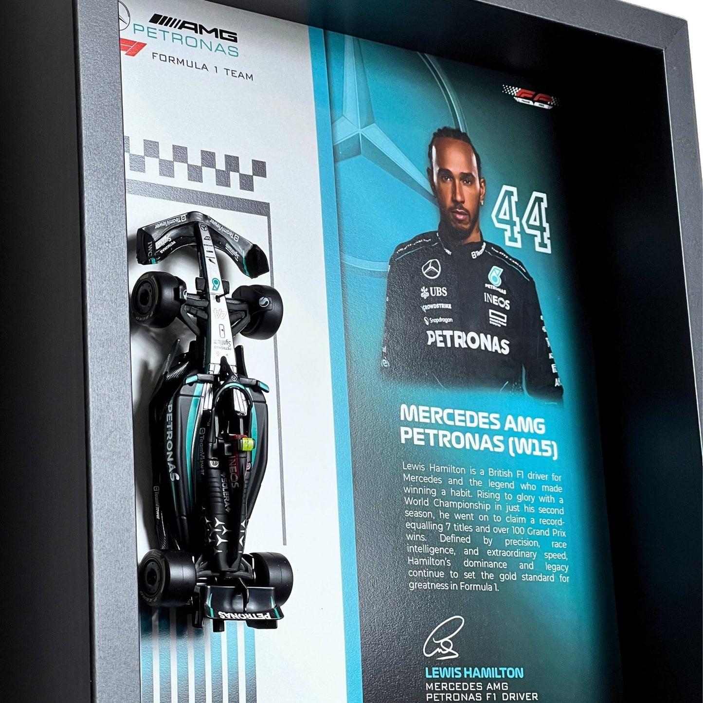 Lewis Hamilton Mercedes F1 3D Diecast Car Frame