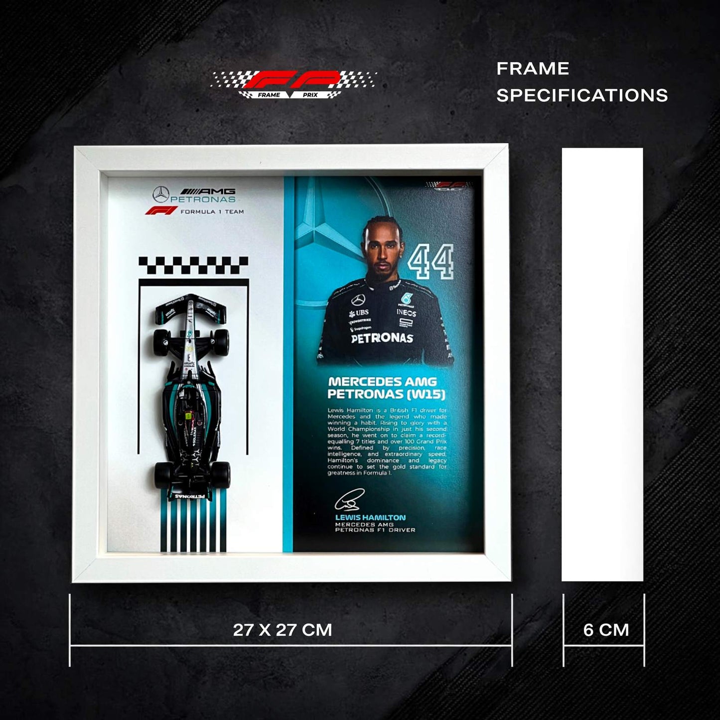 Lewis Hamilton Mercedes F1 3D Diecast Car Frame