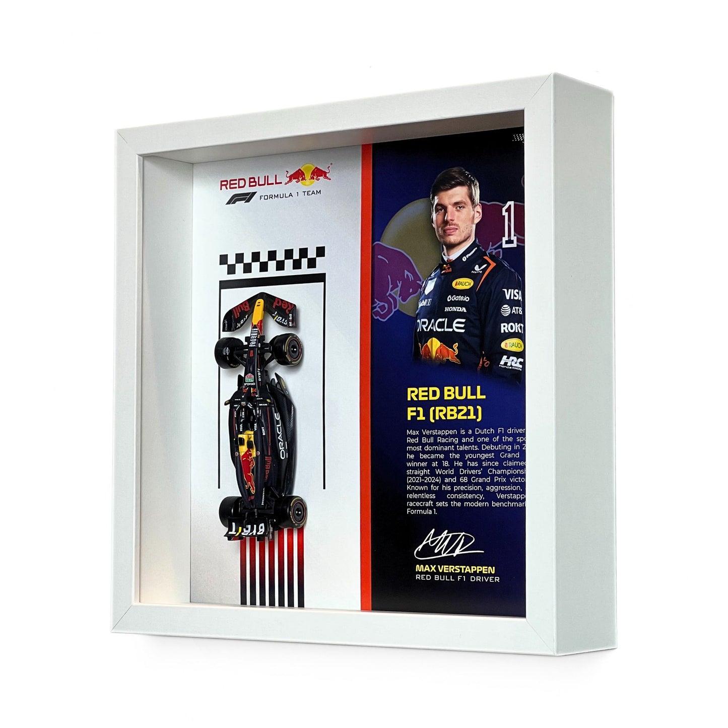 Max Verstappen Red Bull F1 3D Diecast Car Frame