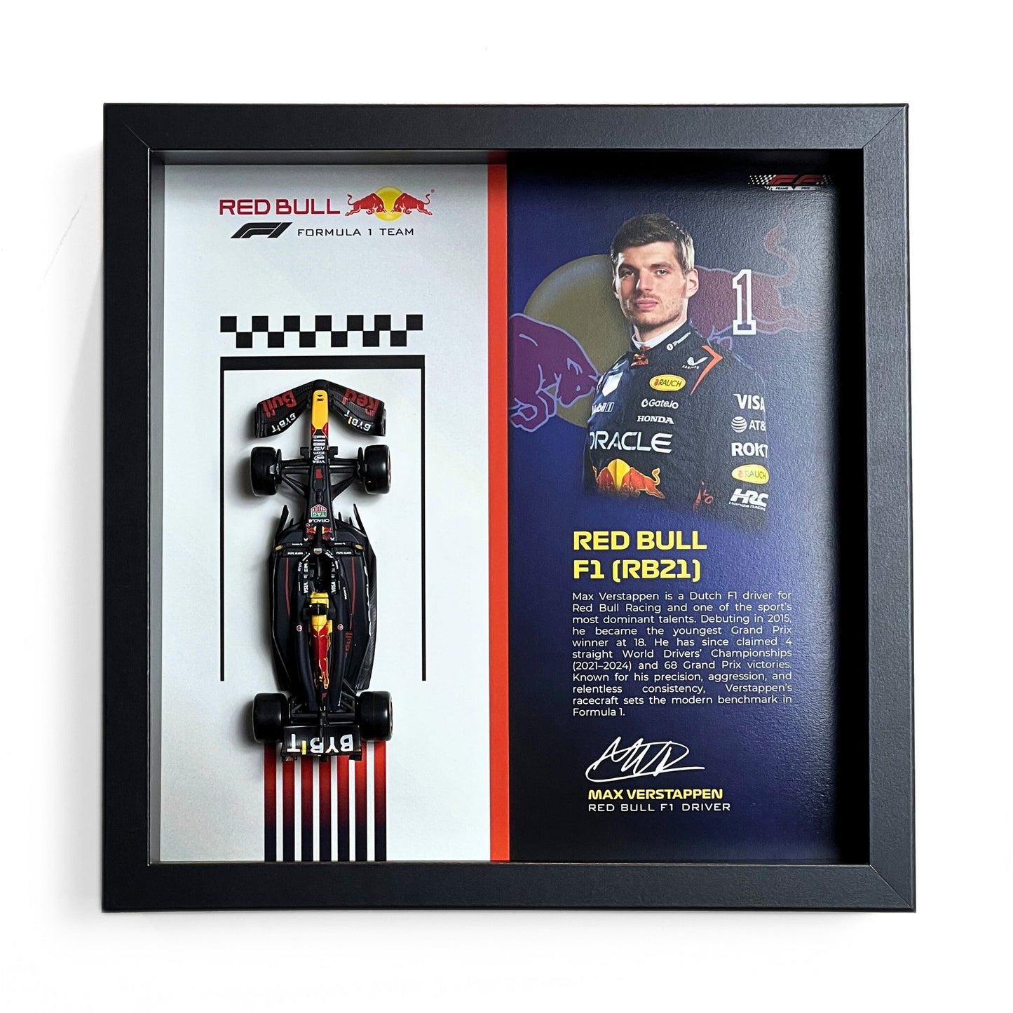 Max Verstappen Red Bull F1 3D Diecast Car Frame