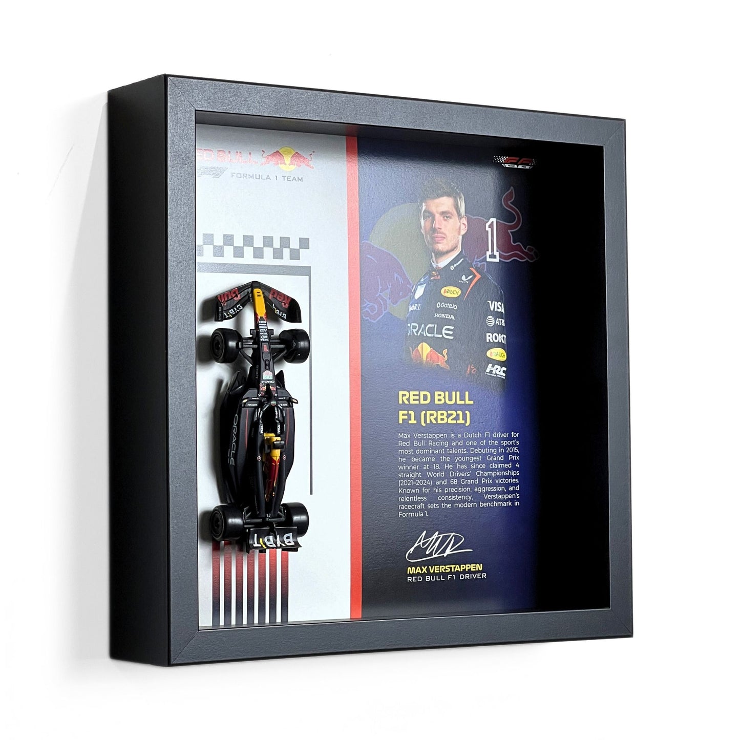 Max Verstappen Red Bull F1 3D Diecast Car Frame