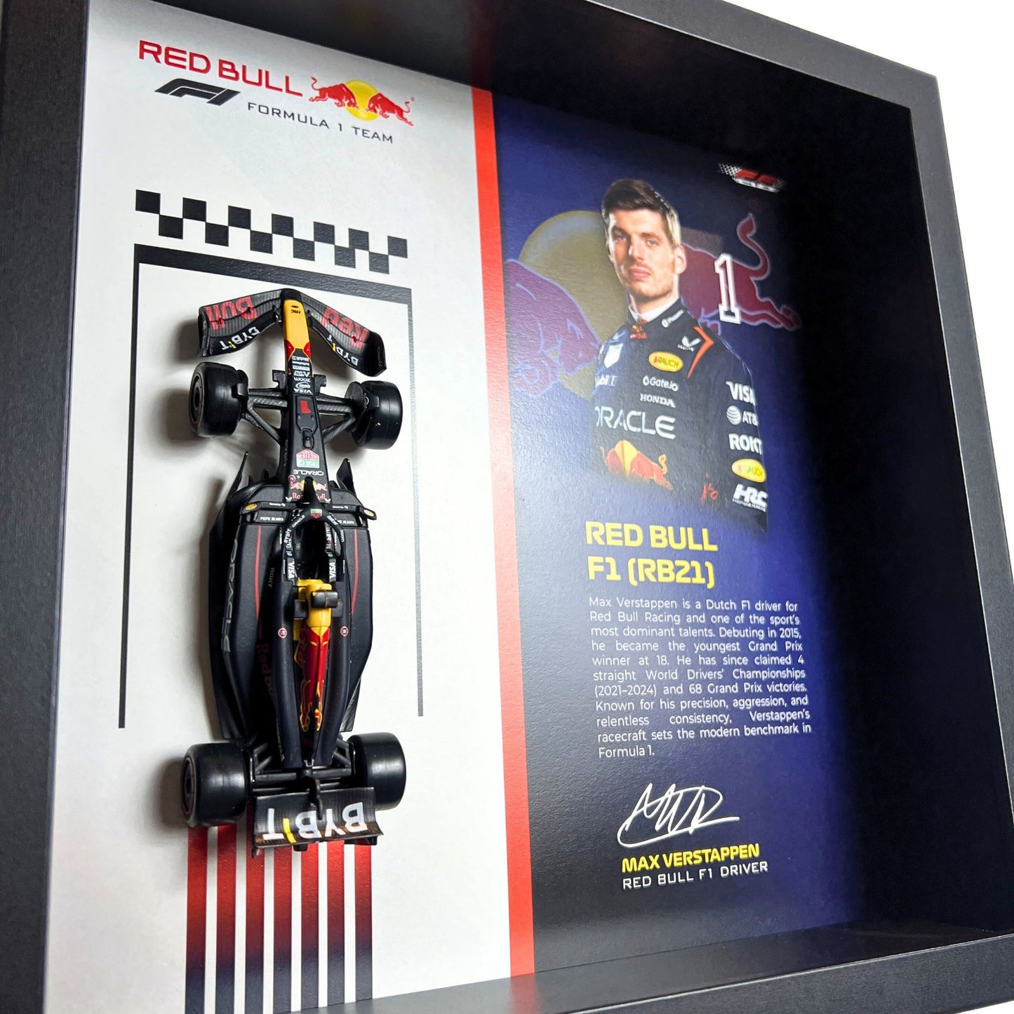 Max Verstappen Red Bull F1 3D Diecast Car Frame