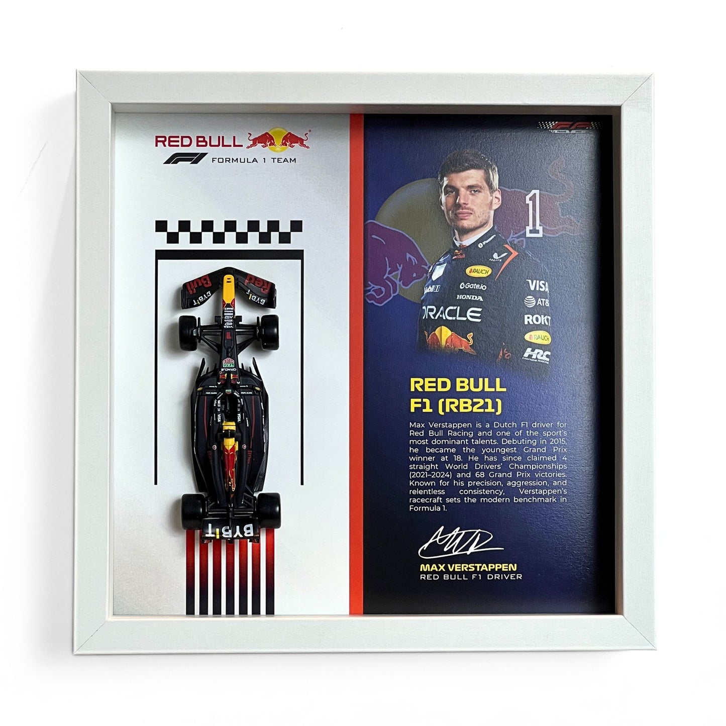 Max Verstappen Red Bull F1 3D Diecast Car Frame