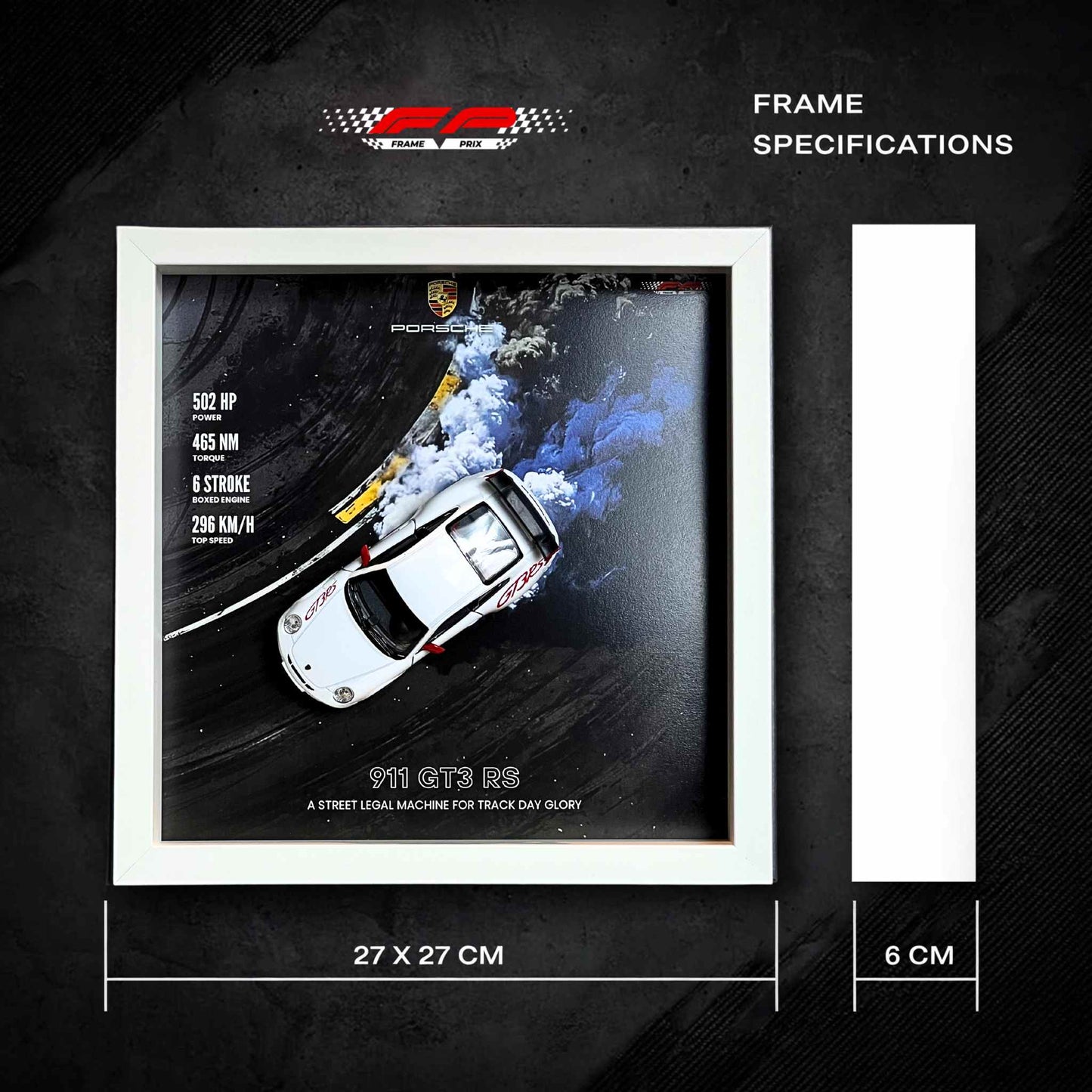 Porsche 911 GT3RS 3D Diecast Car Frame