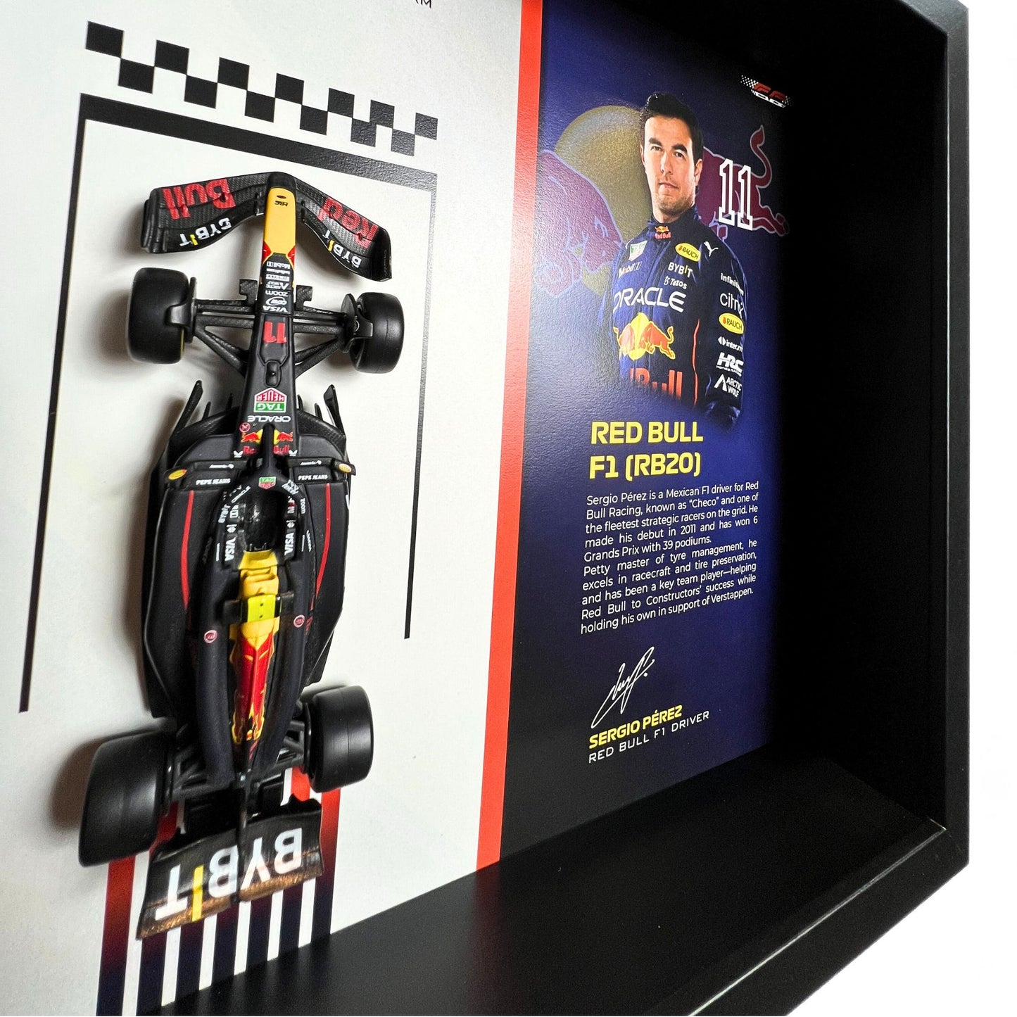 Sergio Pérez Red Bull F1 3D Diecast Car Frame