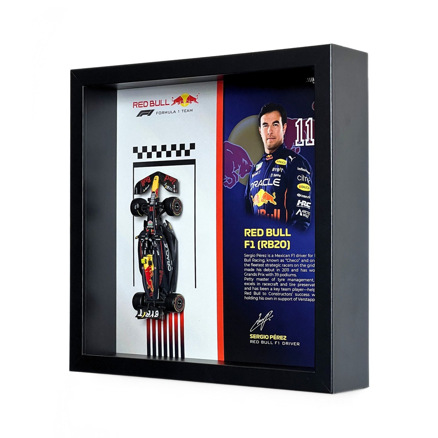 Sergio Pérez Red Bull F1 3D Diecast Car Frame