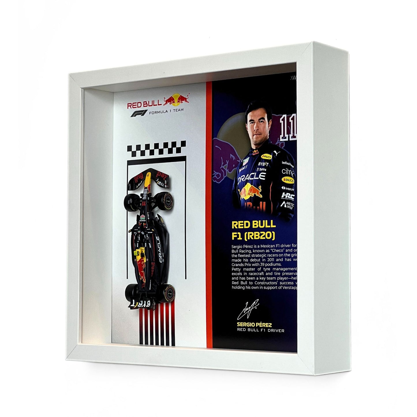 Sergio Pérez Red Bull F1 3D Diecast Car Frame