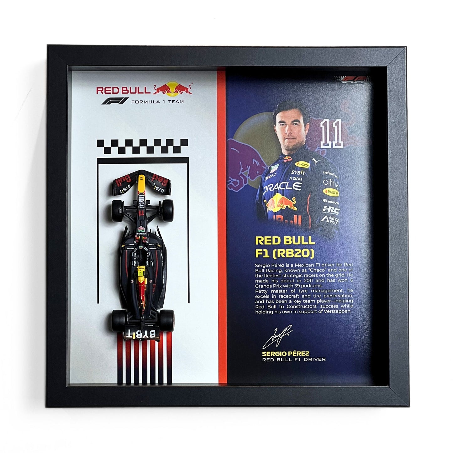 Sergio Pérez Red Bull F1 3D Diecast Car Frame
