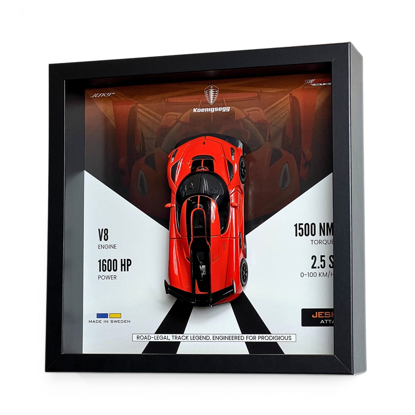 Koenigsegg Jesko Attack 3D Diecast Car Frame