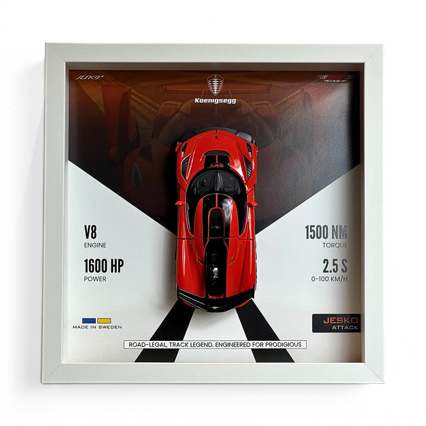 Koenigsegg Jesko Attack 3D Diecast Car Frame