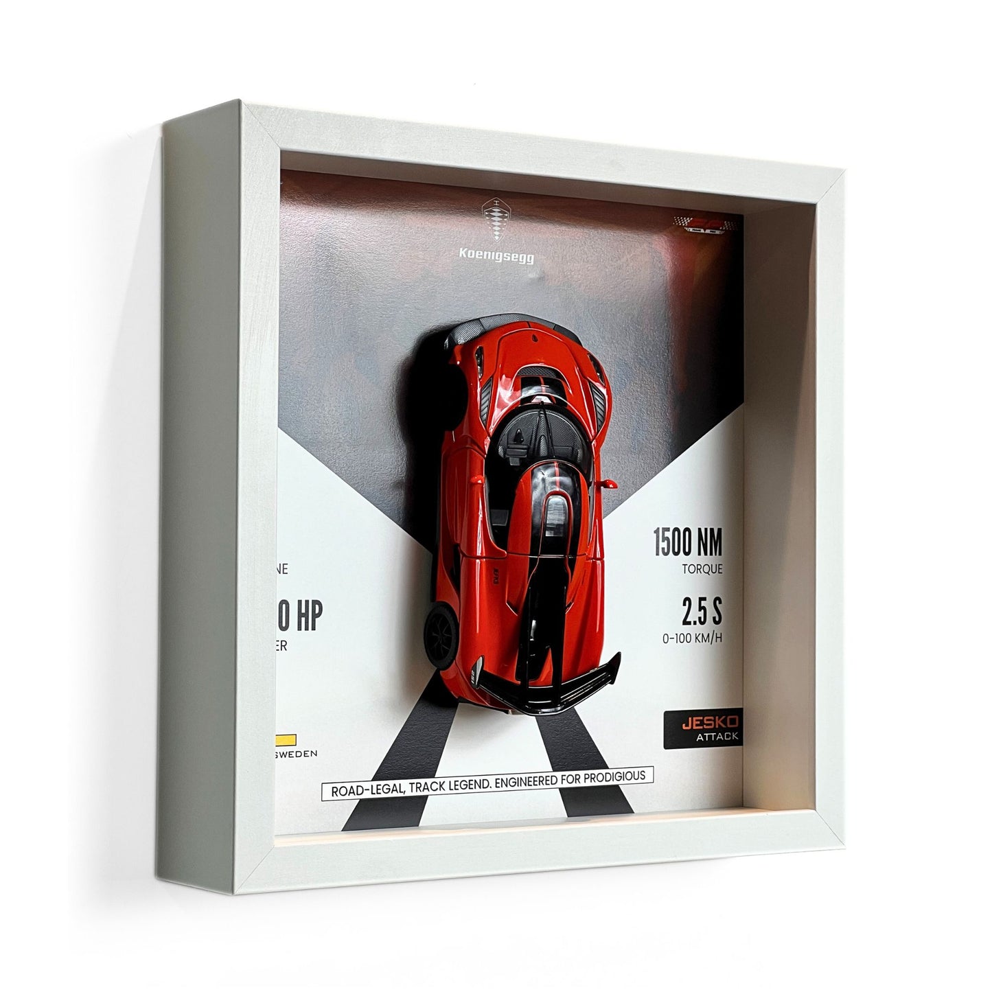 Koenigsegg Jesko Attack 3D Diecast Car Frame