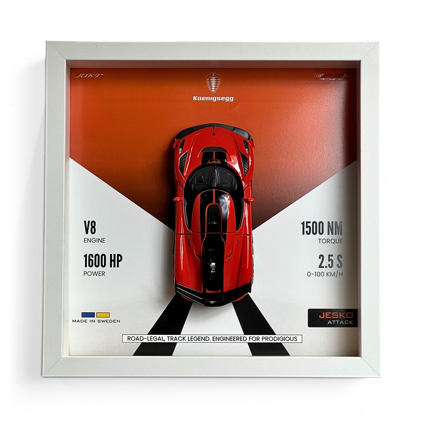 Koenigsegg Jesko Attack 3D Diecast Car Frame