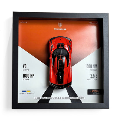 Koenigsegg Jesko Attack 3D Diecast Car Frame